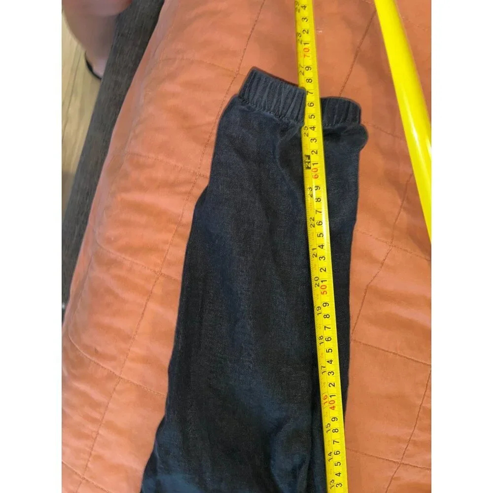 ATHLETA Cabo Linen Black Joggers Pants Size 8 Black Womens